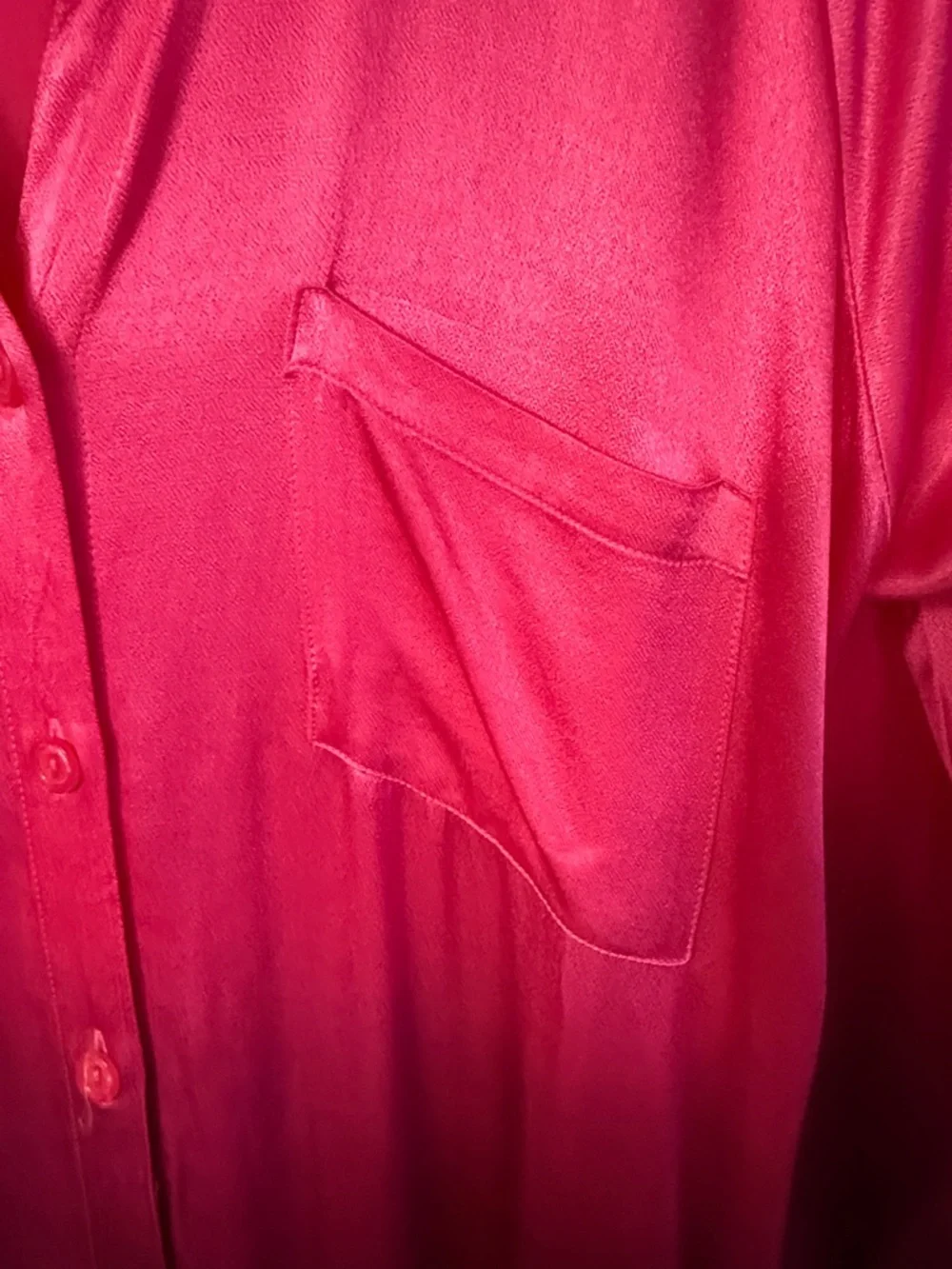 Long Sleeve Ombre Pink to Burgundy Shirt Dress - Picture 3 of 6